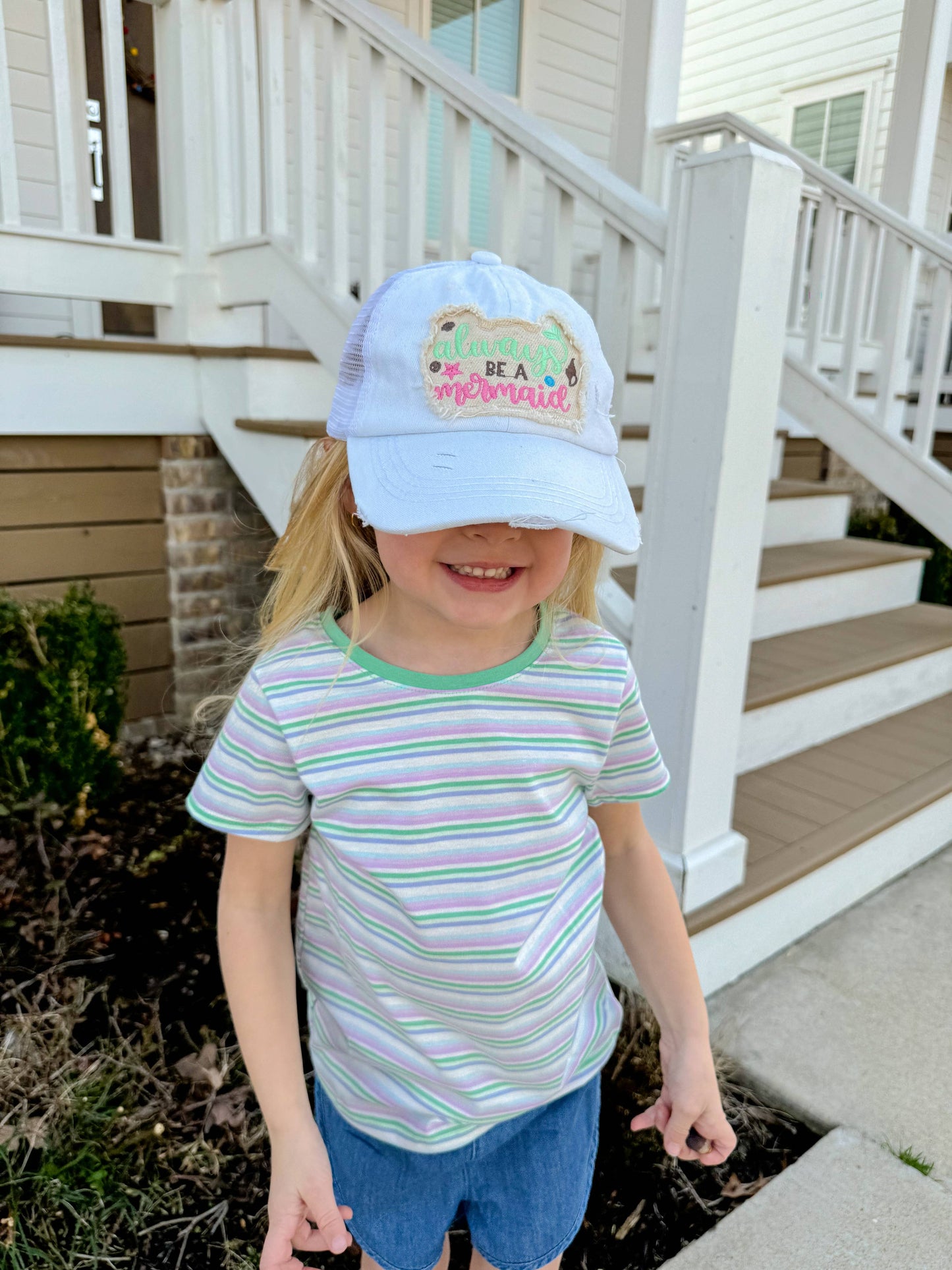 KIDS Embroidered Always Be A Mermaid Patch Criss Cross High