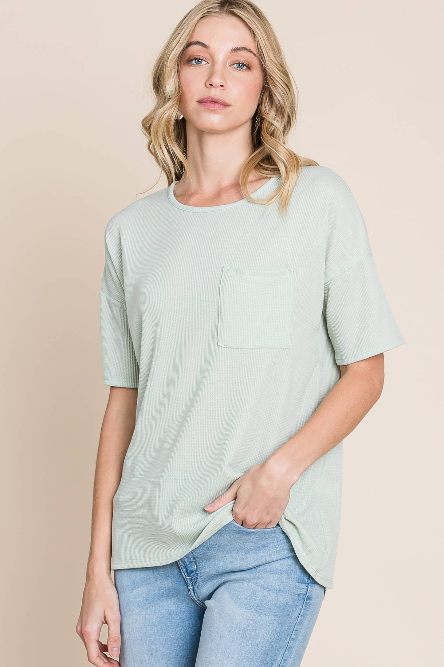 TA1797 SOFT WAFFLE KNIT T-SHIRT