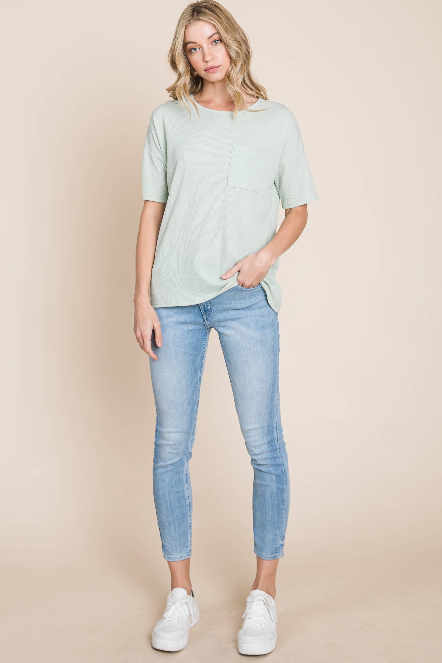 TA1797 SOFT WAFFLE KNIT T-SHIRT
