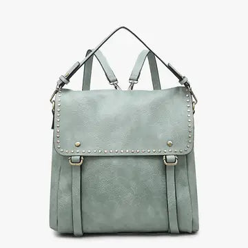 Indigo Studded Backpack Purse