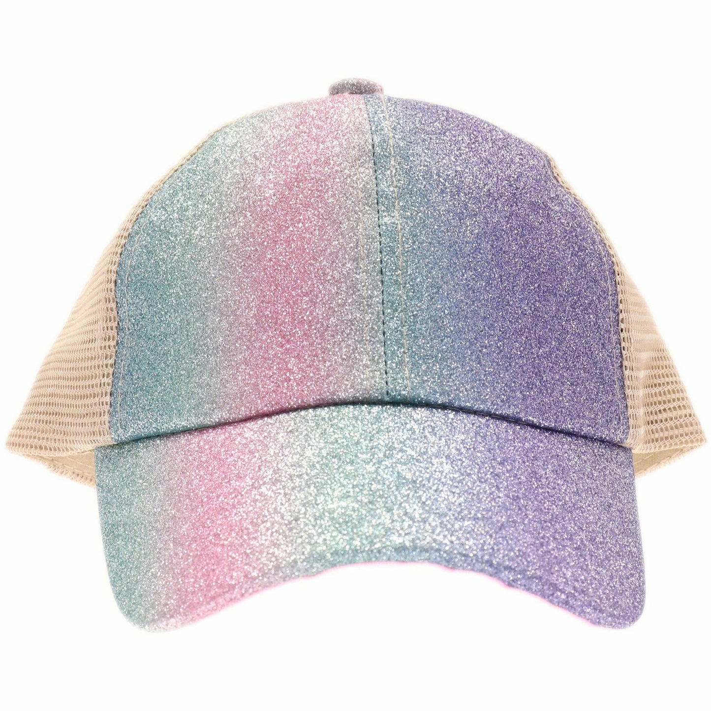 KIDS Shimmer Glitter Ombre Criss-Cross High Ponytail CC Ball