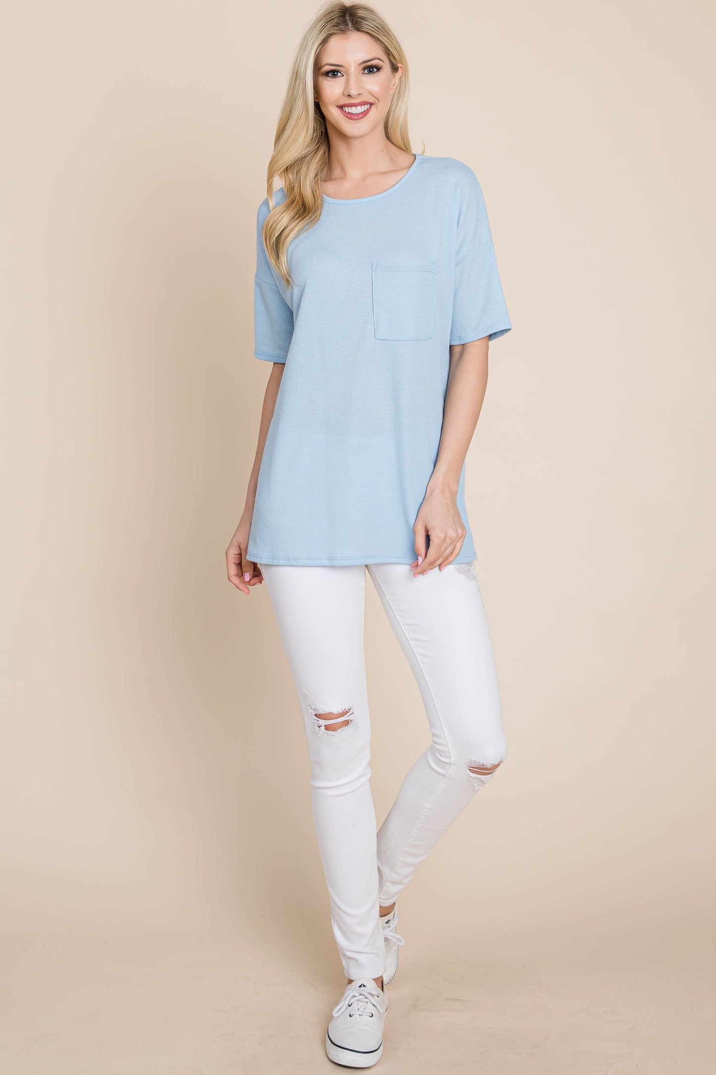 TA1797 SOFT WAFFLE KNIT T-SHIRT