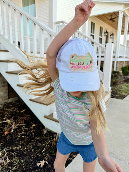KIDS Embroidered Always Be A Mermaid Patch Criss Cross High