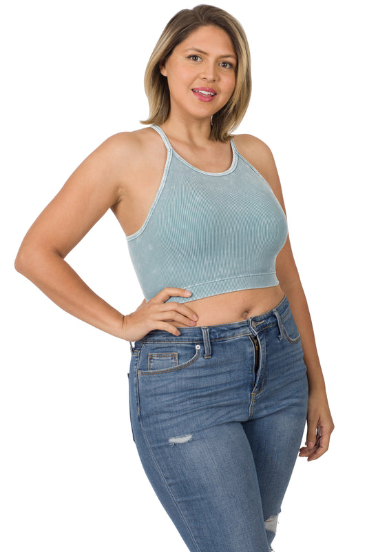 Zenana Ribbed Crop Cami