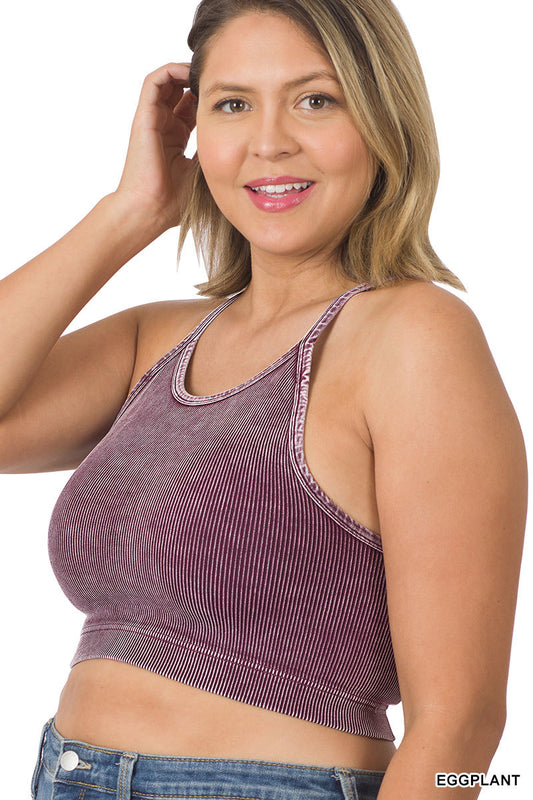 Zenana Ribbed Crop Cami
