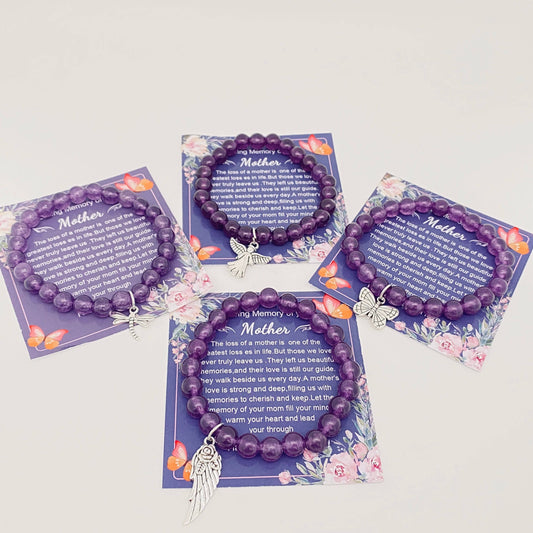 Pendant Amethyst Elastic Bracelets
