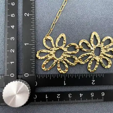 18K Golden S.Steel Hollow Large Flower